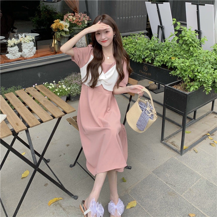 Đầm Dài Giả Hai Lớp Thời Trang Mùa Hè Thanh Lịch Cho Nữ