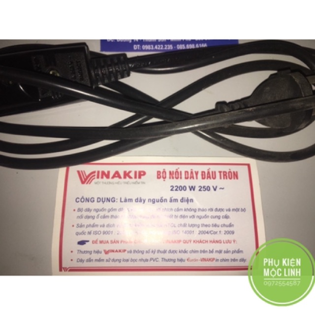 Bộ nối dây đầu tròn ( Dây nguồn ấm điện ) 10A/250V⚡️CHÍNH HÃNG VINAKIP⚡️