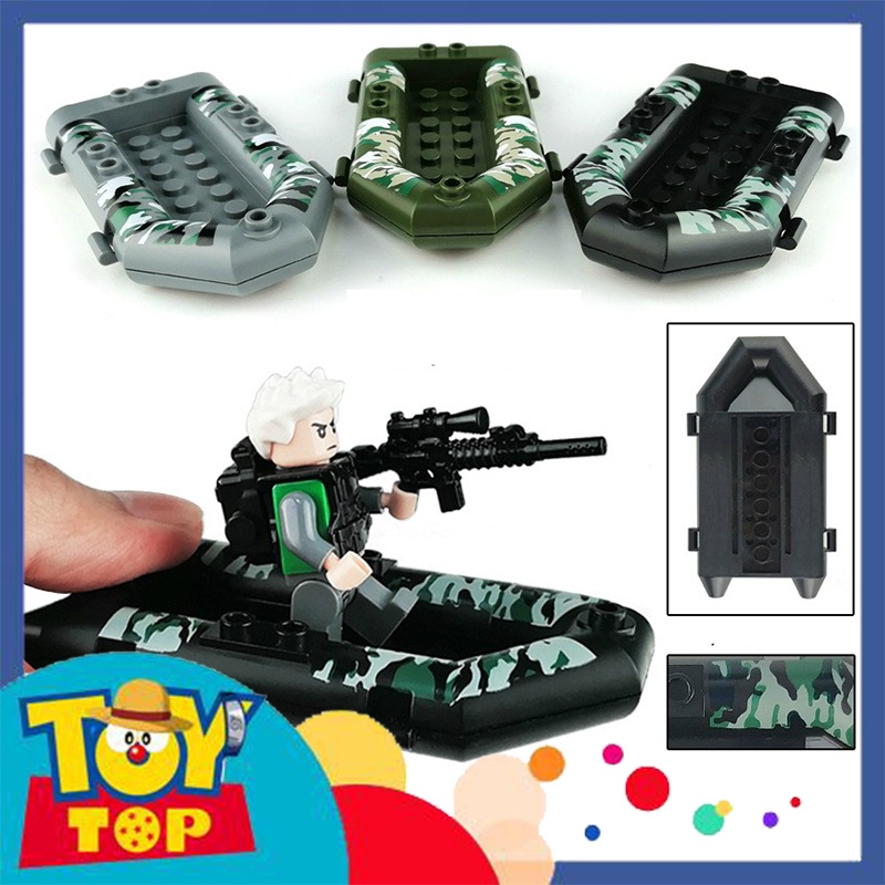 Một cái thuyền cano phao chở quân lính loại nhỏ No.425 , đồ chơi phụ kiện lắp ráp ghép MOC