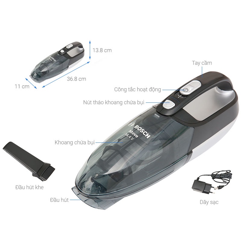 Máy hút bụi LocknLock cầm tay ENV336BLK 400w có dây lực hút mạnh đa dạng đầu hút, gọn nhẹ - Hapos