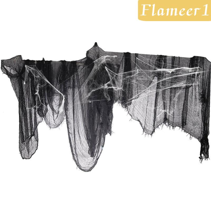 [Flameameer1] Rèm Cửa Sổ Vải Gạc Màu Đen Hóa Trang Halloween Dễ Xé Và Cắt