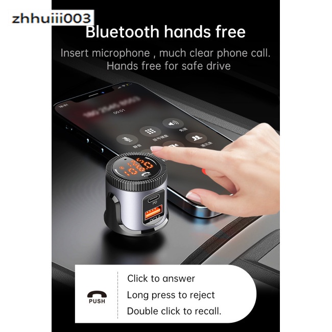 Củ Sạc Nhanh Zhiyun Bc72 PD QC 3.0 Bluetooth Rảnh Tay Cho Xe Hơi