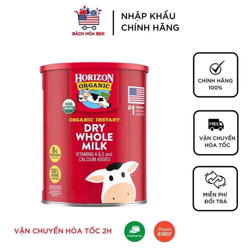 [Date 2023] Sữa tươi dạng bột HORIZON 870g Mỹ