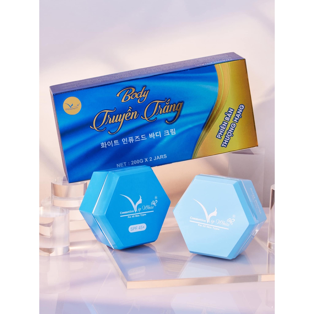 Combo 2 Hộp Kem Body Vip white Truyền trắng, Kem Body Thượng hạng VipWhite - Mẫu mới 2024