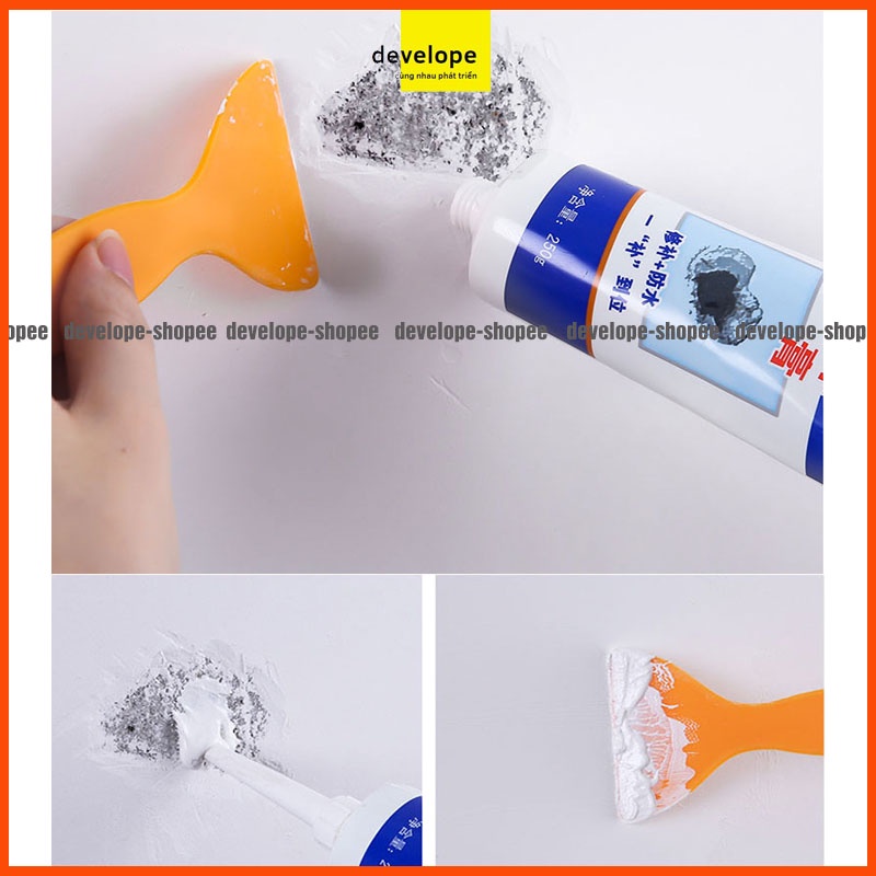 Tuýp Keo / Lọ Keo Vá Tường Tặng Kèm Dụng Cụ Trám DEVELOPE - Keo Trám Tường Trắng