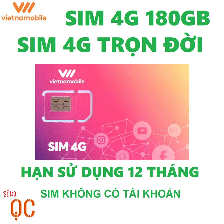 Sim 4G vietnamobile mỗi ngày 6GB sử dụng toàn quốc đăng ký chính chủ