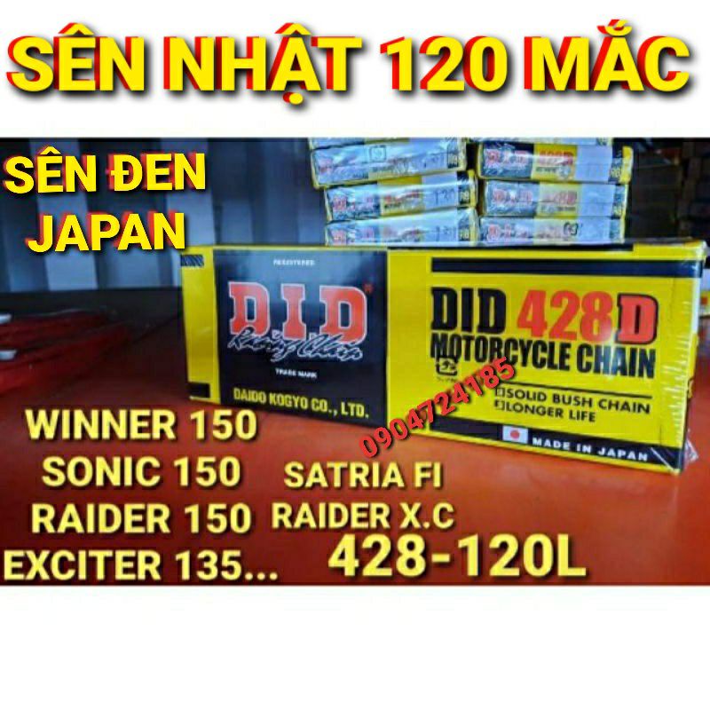 SÊN DID ĐEN 120L CHÍNH HÃNG DÙNG CHO WINNER/SONIC/RAIDER/SATRIA/EXCITER 135...CHÍNH HÃNG