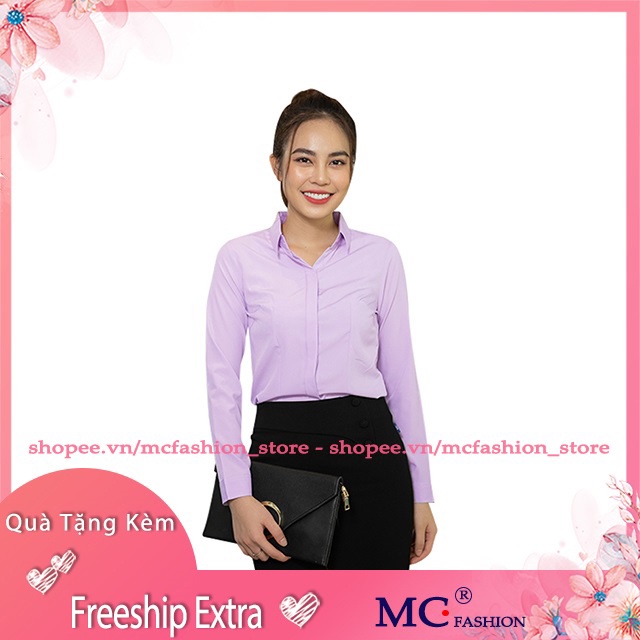 [Tặng Quà 25K] Áo Sơ Mi Nữ Công Sở Mc Fashion, Kiểu Dáng Công Sở Đẹp, Màu Trắng A198, Đen, Xanh Tím Than, Hồng, Đỏ