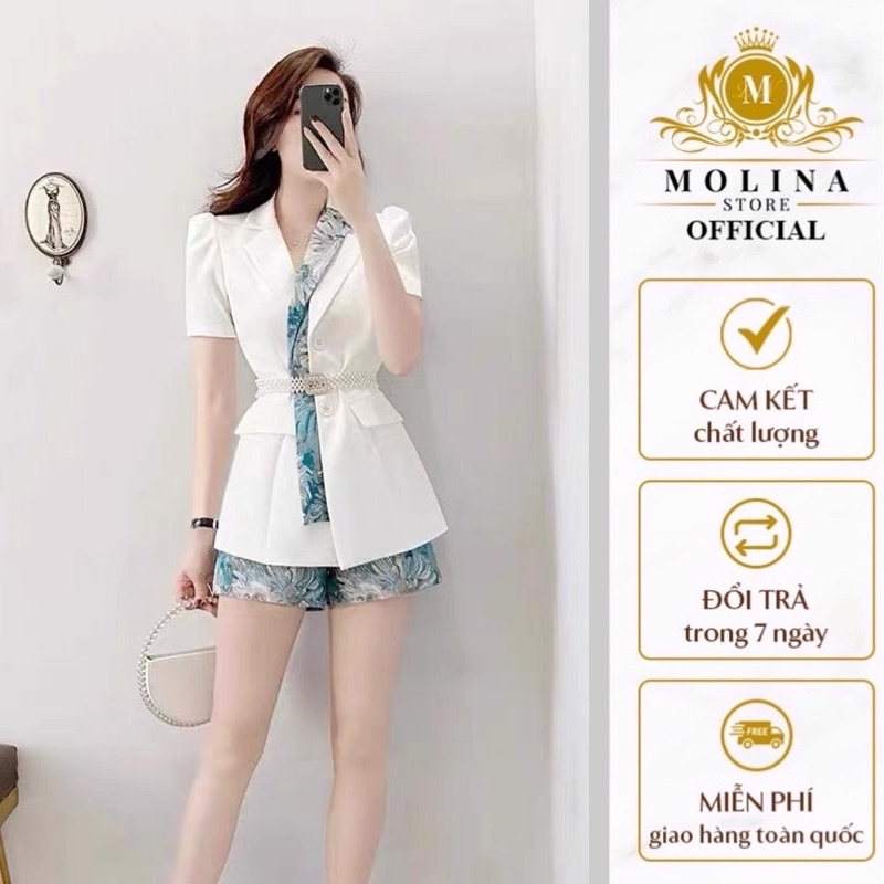 Set áo vest dạng ngắn không kèm đai molina sản xuất