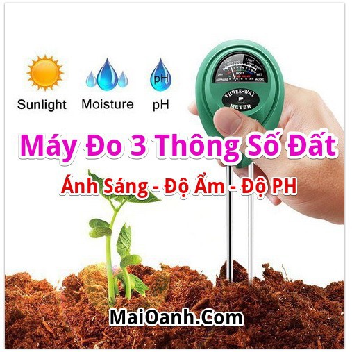 Máy Đo Độ Ẩm, Đo Ph, Đo Ánh Sáng Đất Canh Tác, Cây Cảnh 3 Trong 1 - MAYPH2