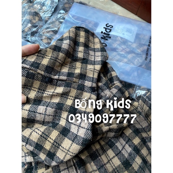 Jumsuit Dạ Bé Gái Kẻ Ô Nâu Vàng GJ