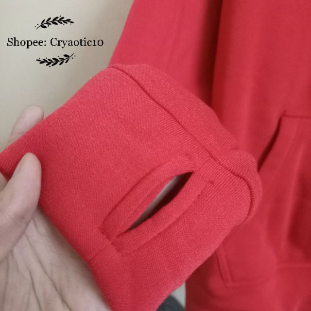Hoodie nỉ dày đỏ tươi red basic hoodie unisex