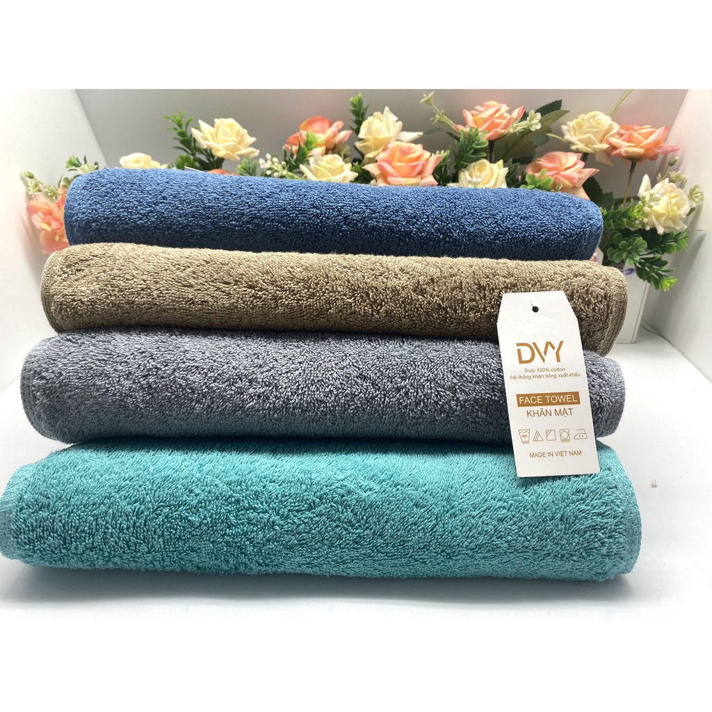 [Combo 4 khăn măt cotton] Khăn mặt 100% cotton xuất nhật,dầy xốp, thấm hút cực tốt, không phai màu.