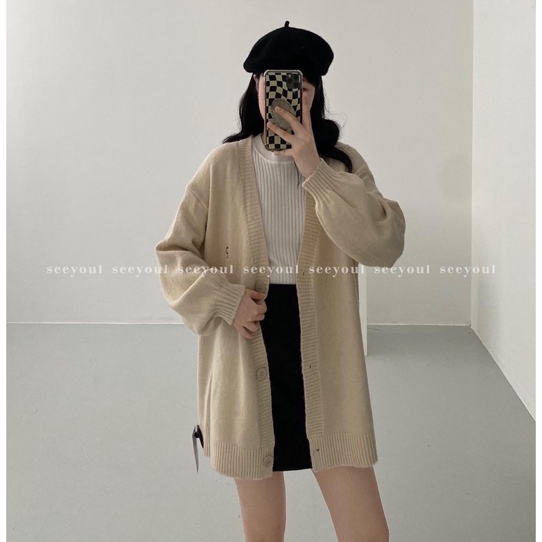 Áo cardigan thêu chữ P ( HÌNH THẬT SHOP CHỤP)