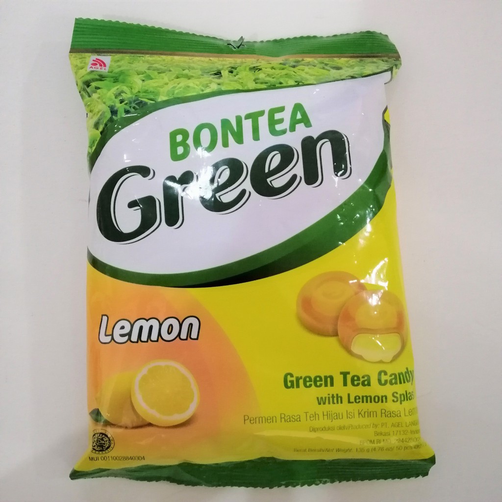 Kẹo Trà Xanh Nhân Chanh Bontea Green Lemon (Gói 135g)