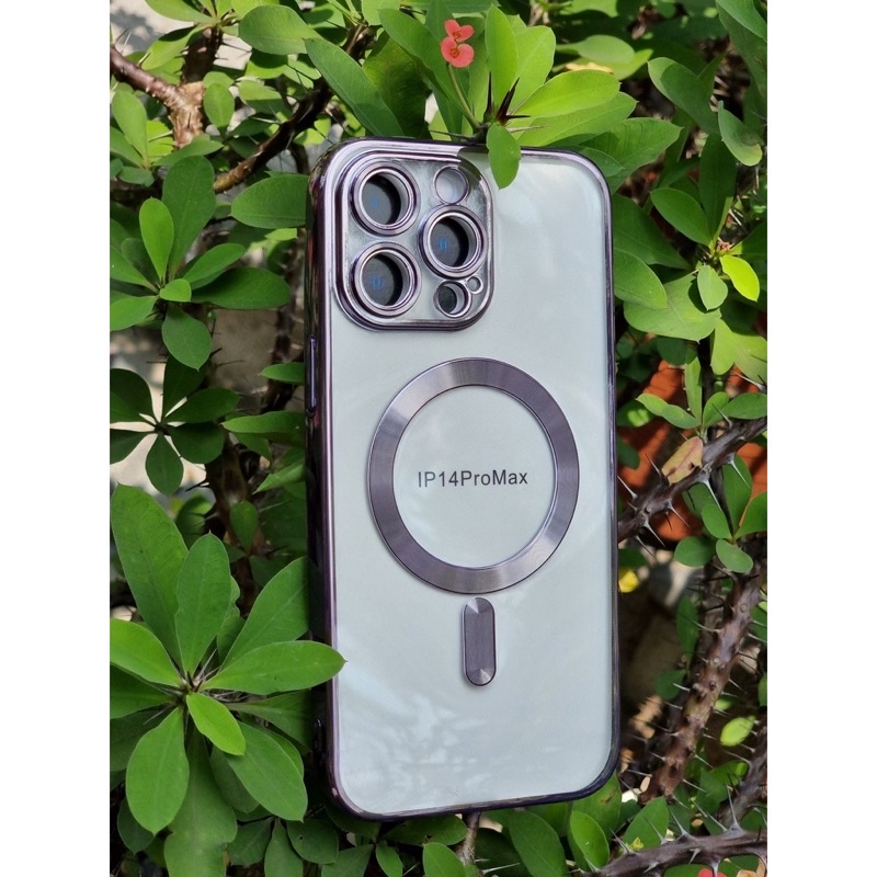 Ốp lưng KST trong viền màu hỗ trợ sạc Magsafe cho iPhone 14 Pro Max, 14 Plus, 14 Pro, 14 bảo vệ camera siêu đẹp