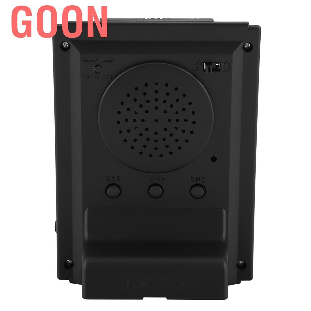 Goon Multi-functional Digital Alarm Clock Automatic Islamic Muslim Prayer Table Desk Black