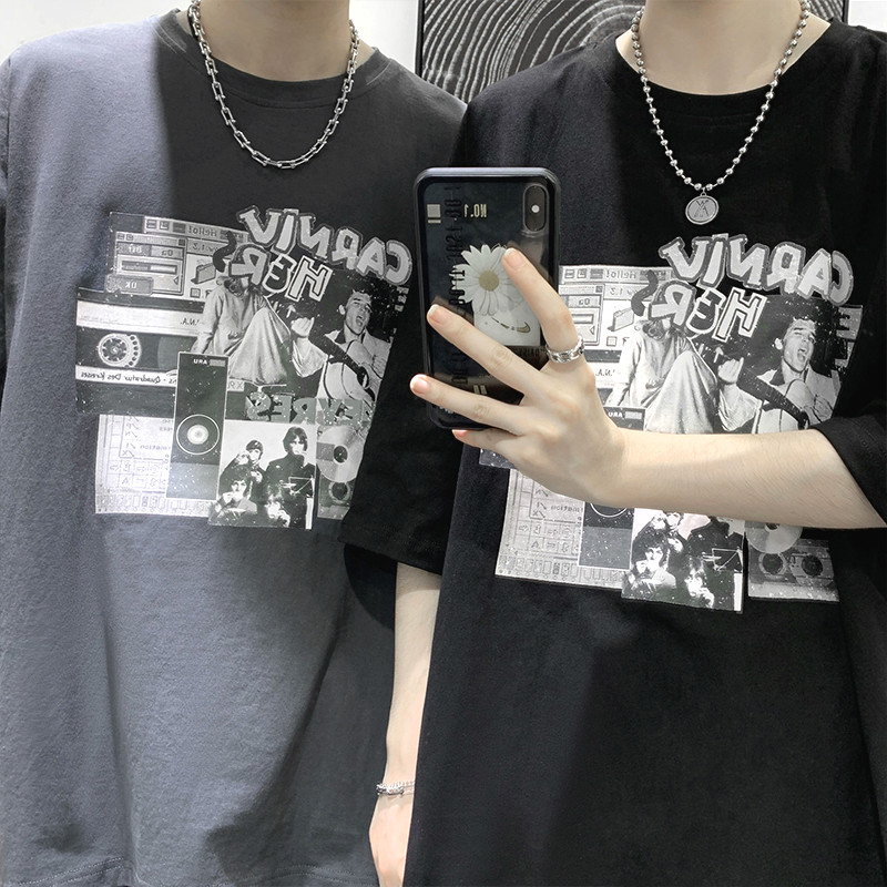 Áo Thun Dáng Rộng Phong Cách Cá Tính Hàn Quốc Dành Cho Nam Size M-5XL