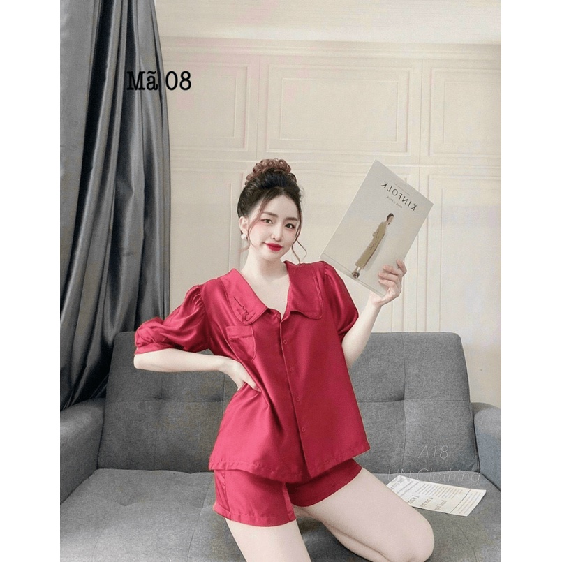 HÀNG HOT SÉT BỘ LỤA MẶC NHÀ NGẮN CỰC XINH CHO CÁC CHỊ EM PHỤ NỮ ĐẢM ĐANG KHÔNG KÉM PHẦN QUYẾN RŨ