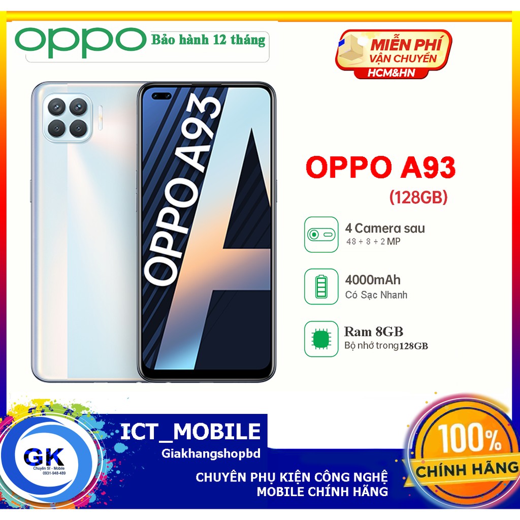 [Nguyên Seal] Điện thoại Oppo A93 Ram 8GB/128GB | Mới 100% | Bảo hành chính hãng 12 tháng