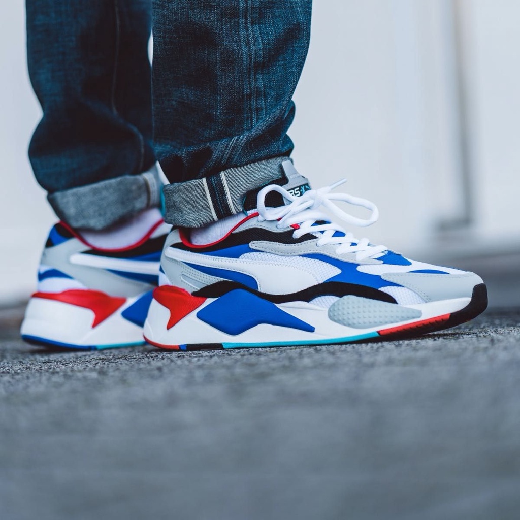 Giày Puma RS-X3 Multicolor Chính HãngGiày Thể Thao Puma RSX White Blue Red [37157005 - 371570 04] Simple Sneaker