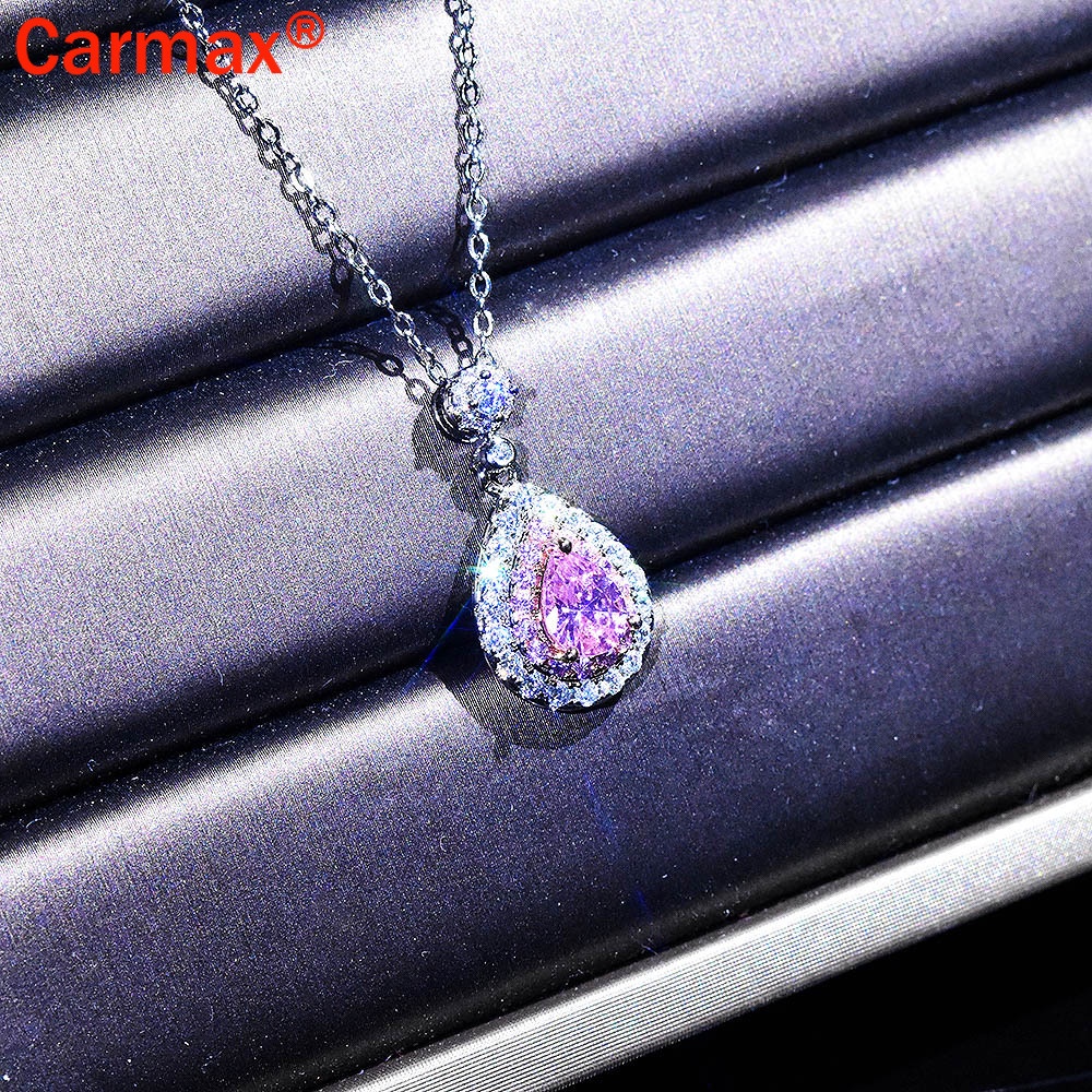 Vòng cổ Mặt Hình Giọt Nước In Họa Tiết Moissanite Sang Trọng Cho Nữ