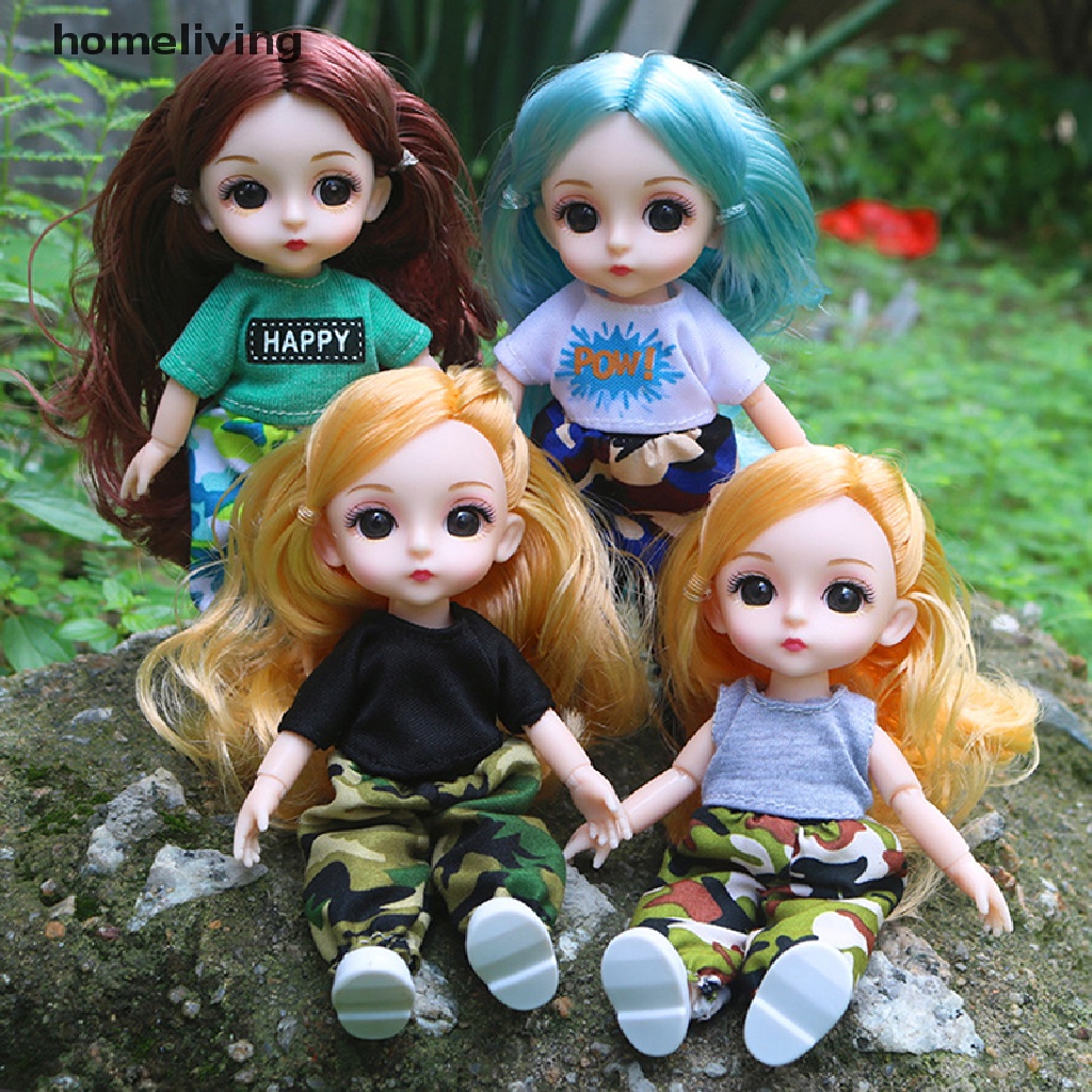 homeliving BJD 16CM Doll 13 Movable Joints Casual Fashion Princess Clothes Suit Accessories .