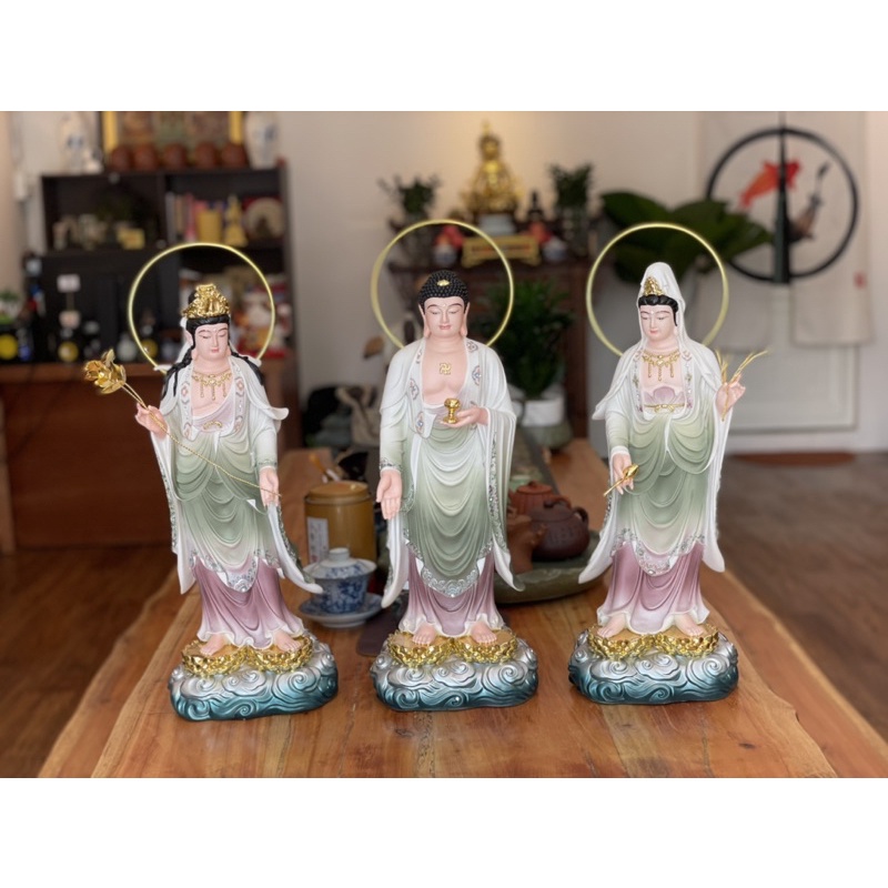 Tượng phật tam thánh tây phương 50cm