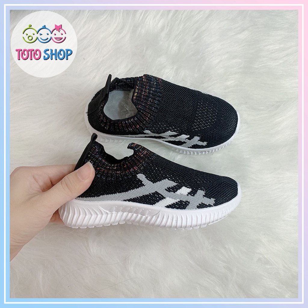 Giày thể thao Giày lười Cổ Bo Chun màu đen Cho Bé Trai Bé Gái