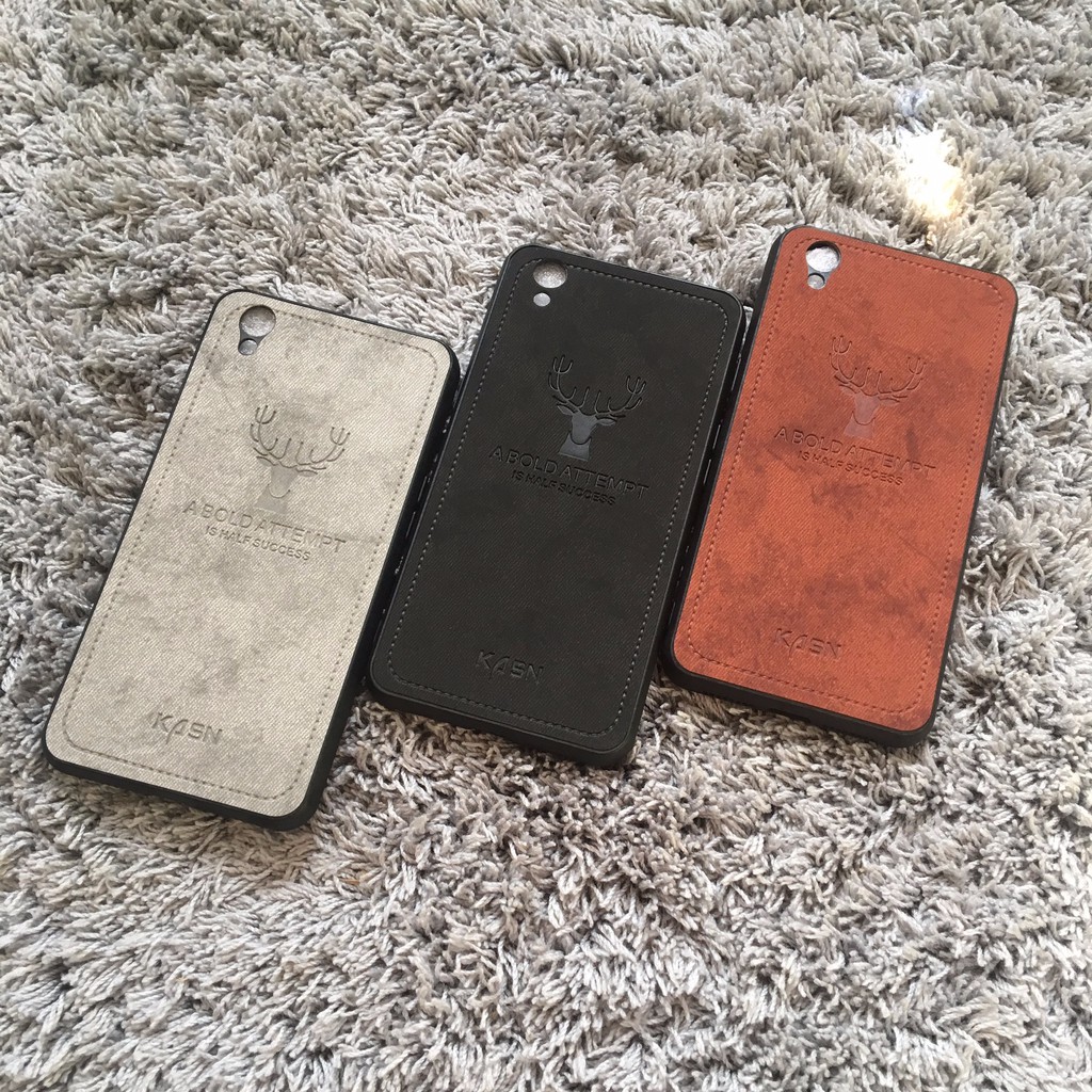 Ốp lưng vân vải bò cho Oppo A37 họa tiết hươu