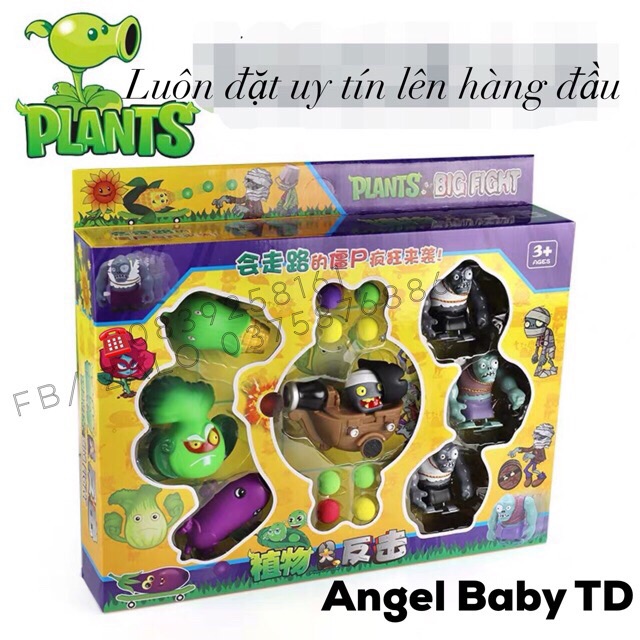 Bộ zoombie and plants bắn quái vật đáng yêu đồ chơi trẻ em