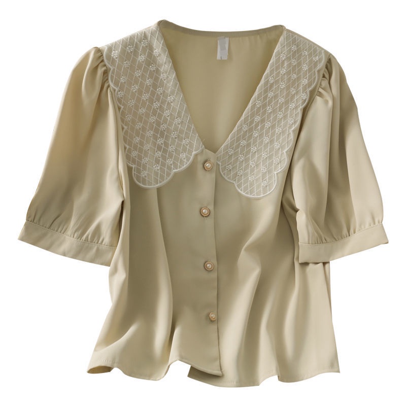 Áo chiffon BH ngắn tay phối lưới thời trang dành cho nữ