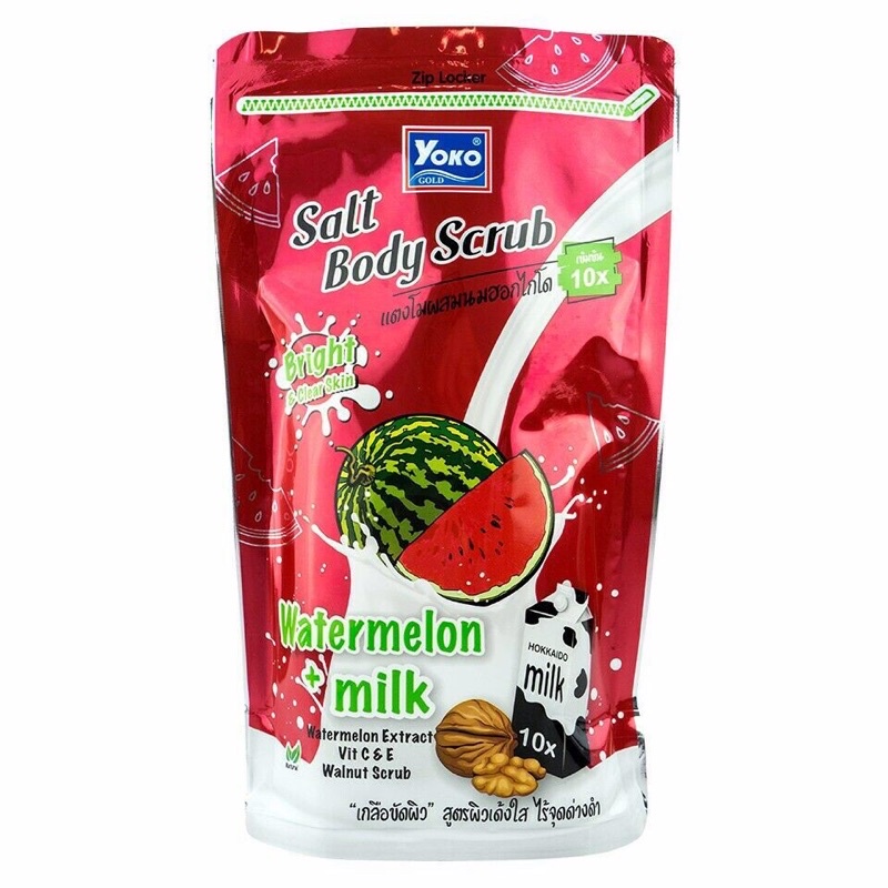 Muối Tắm Spa Tẩy Tế Bào Chết Sữa & Dưa Hấu Yoko Gold Watermelon & Milk Salt Body Scrub 350g