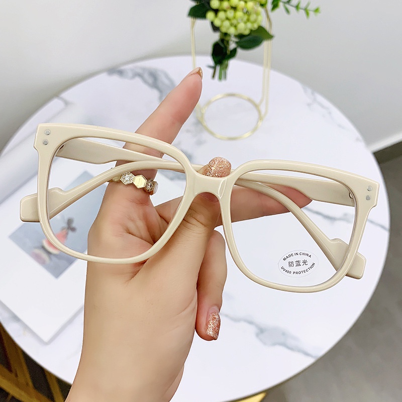 Kính Cận Gọng Vuông To Trong Suốt Chống Ánh Sáng Xanh Thời Trang Cho Nữ，kính cận có độ  -1.0~-6.0