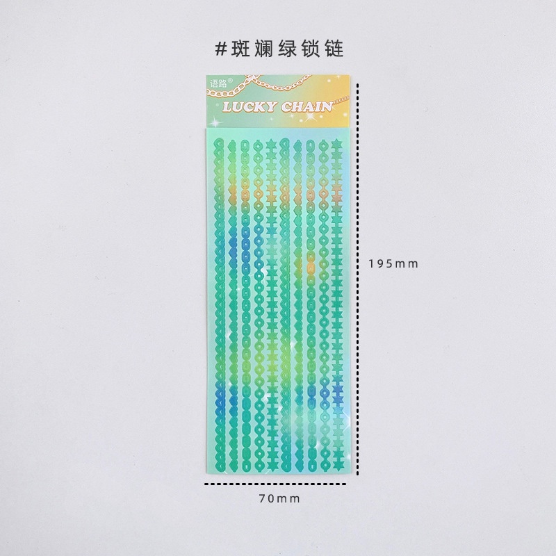 Miếng Dán Trang Trí Chuỗi Hạt Hình Ngôi Sao May Mắn Màu laser Kiểu Hàn Quốc diy