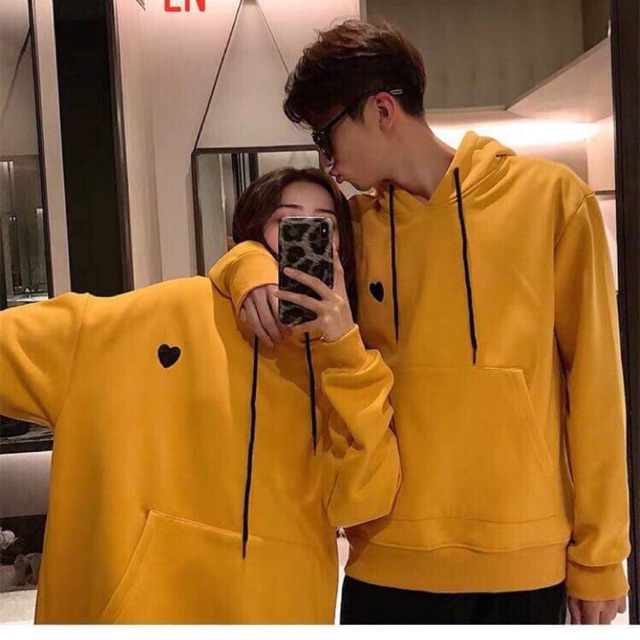 [FREESHIP ĐƠN TỪ 50K] Áo hoodie dôi tim đen (2 chiếc) LNG1019