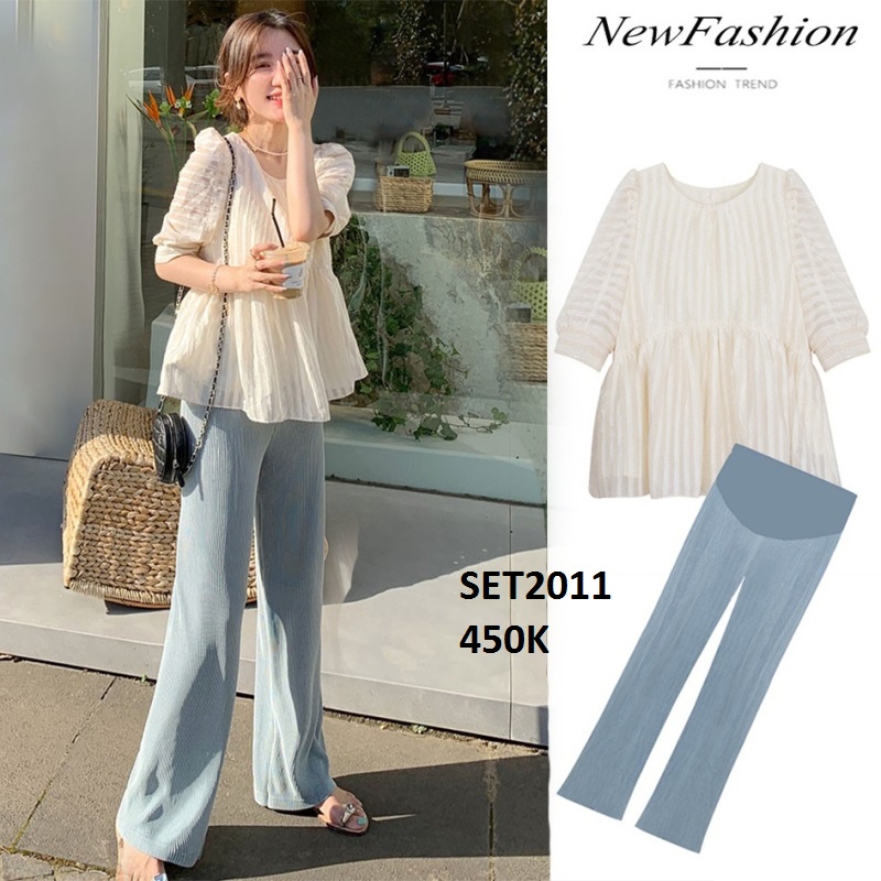 Set áo quần bầu sang chảnh đi chơi đi làm SET2011