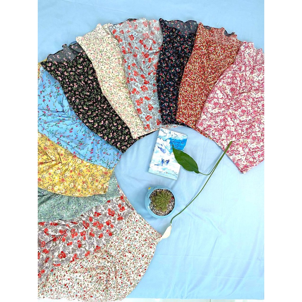 [Hình thật] Chân váy hoa vintage hàng đẹp nhiều màu - Chân Váy Hoa Nhí Vintage Hai Lớp | BigBuy360 - bigbuy360.vn