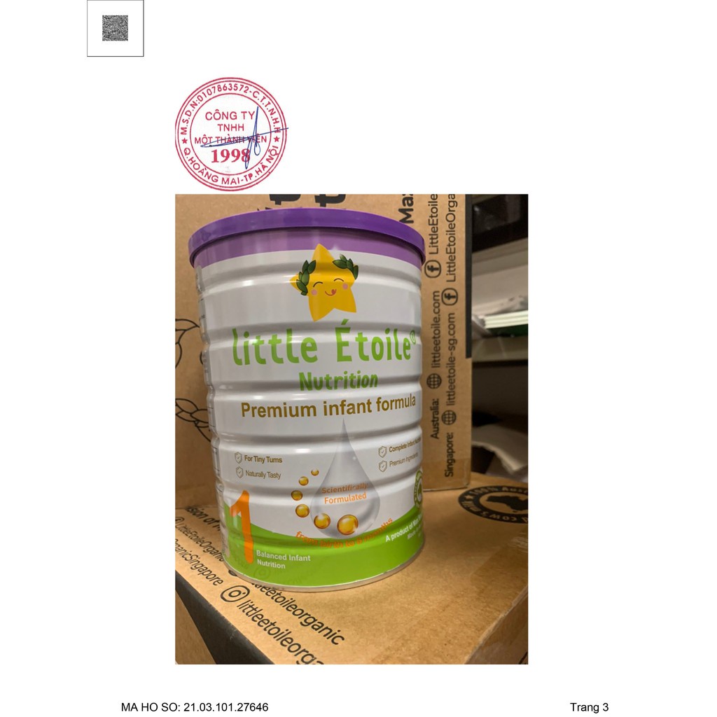 SỮA PHÁT TRIỂN TOÀN DIỆN CHO BÉ - Sữa bột ngôi sao nhỏ Little Etoile số 1 800g