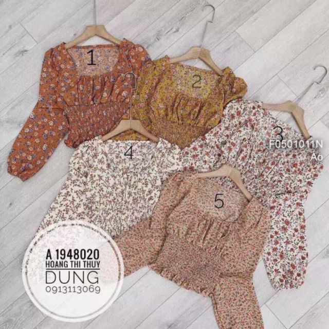 Áo hoa nhí cổ vuông