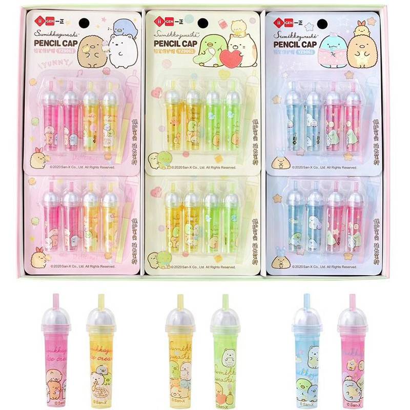 Set 4 nắp Nhựa đậy bút chì Họa Tiết Hoạt hình SUMIKKO GURASHI Nhiều Màu Dễ Thương