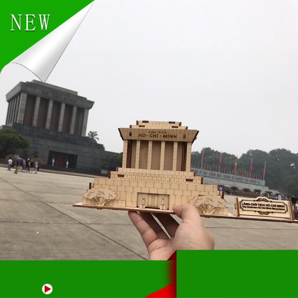(Mới) Đồ chơi lắp ráp gỗ 3D Mô hình Lăng Chủ tịch Hồ Chí Minh - Mô hình Lăng Bác - Tặng kèm đèn LED