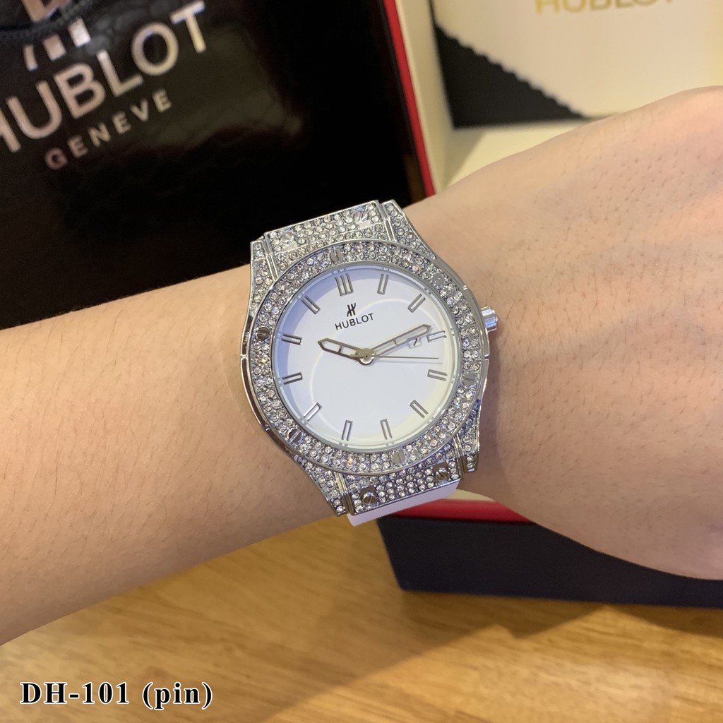 Đồng hồ nam nữ HL dây cao su giá rẻ, Đồng hồ thời trang DH101 - Shop108