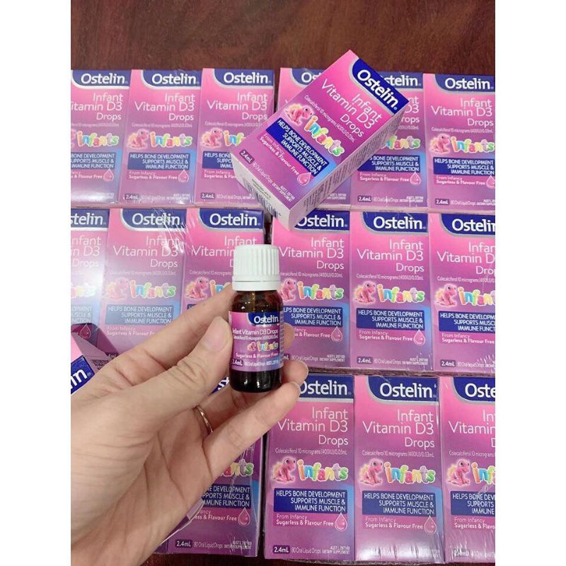 Vitamin D3 Ostelin, D3 Drops Ostelin 2.4ml, D3 Liquid Ostelin 20ml bổ Sung Vitamin D3 Cho Bé Từ Sơ Sinh