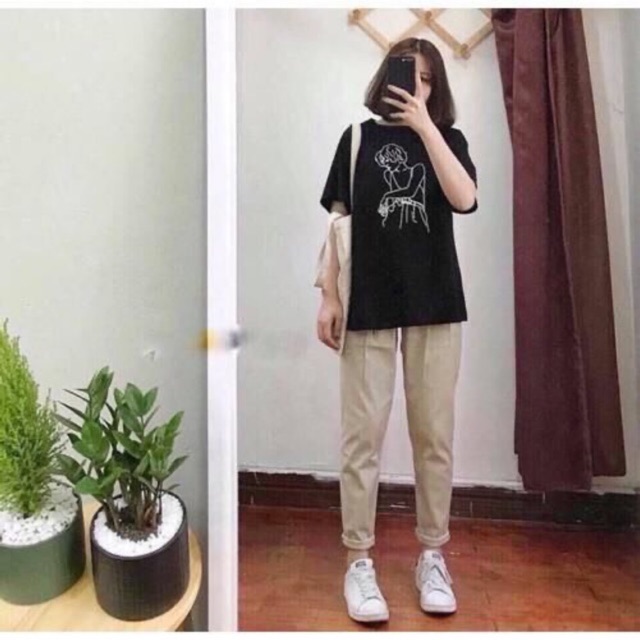 [Mã FASHIONT4WA2 giảm 10K đơn 50K] Quần baggy Kaki cúc khoá chun lưng kiểu hàn quốc | BigBuy360 - bigbuy360.vn