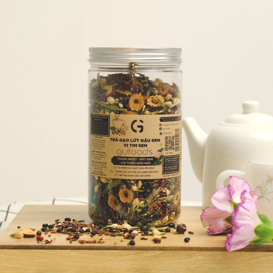 Trà gạo lứt đậu đen GUfoods - Thanh nhiệt, Mát gan, Cải thiện giấc ngủ