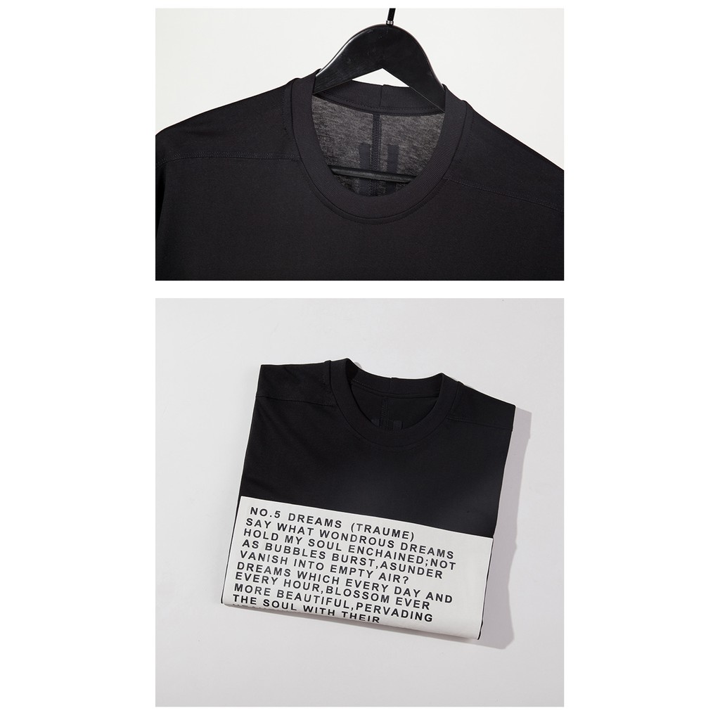 Áo thun ngắn tay Rick Owens DRKSHDW text print oversize T-shirt [Hàng cao cấp]