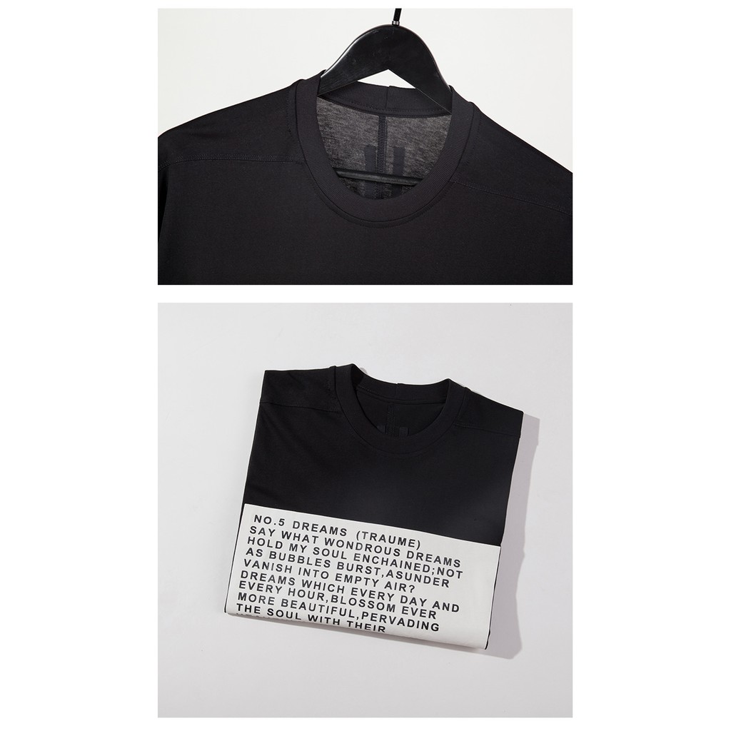 Áo thun ngắn tay Rick Owens DRKSHDW text print oversize T-shirt