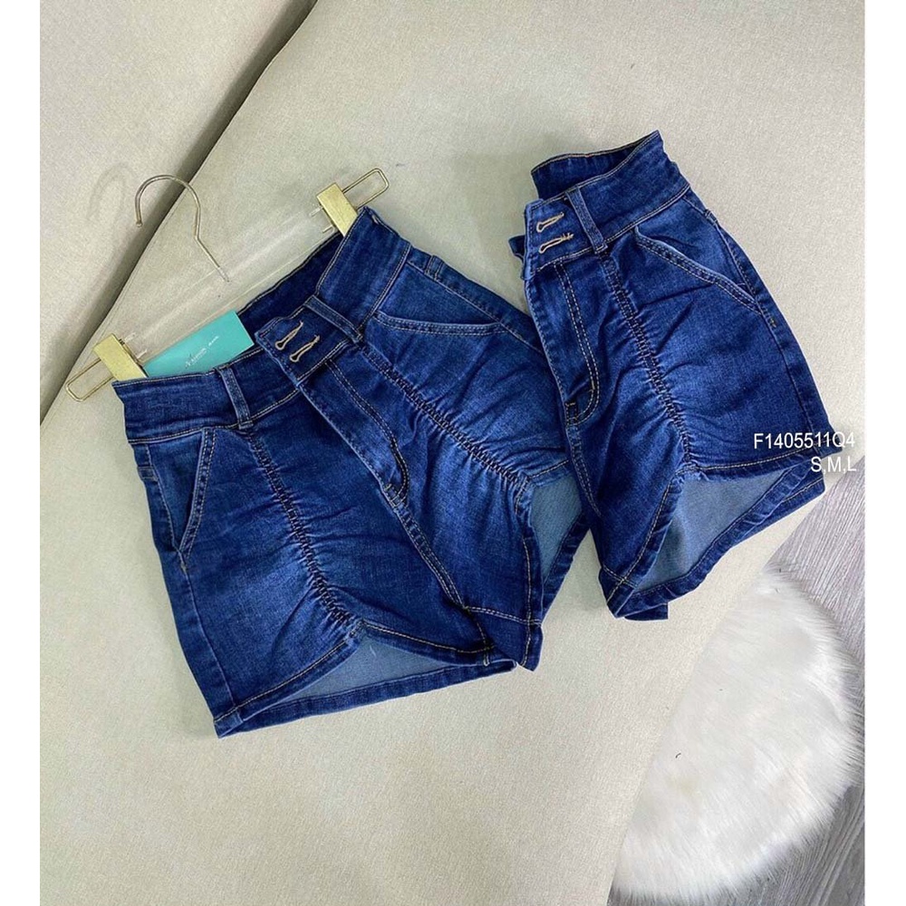 Quần short jean nhún thân lưng cao hàng đẹp!