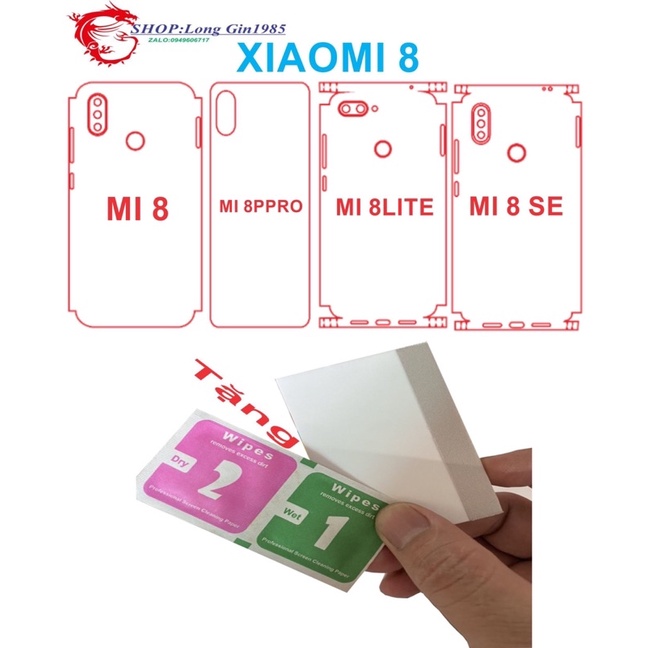 Xiaomi 8 miếng dán Ppf mặt sau chống va đập tốt nhất
